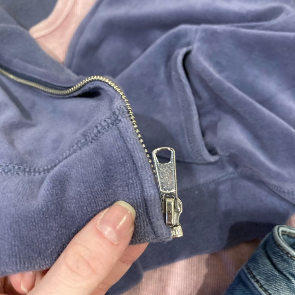 Cropped velour zip up hoodie jacket - Picture 4 of 4